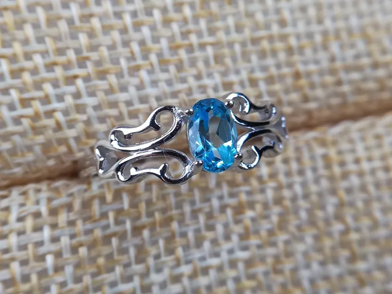 KJJEAXCMY boutique jewelry 925 Pure Silver Embedded Palace Butterfly Style Natural Topaz Ring Living Character | Украшения и