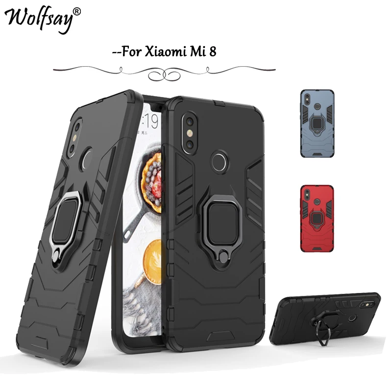 

Чехол для xiaomi mi 8, противоударный бронированный силиконовый чехол, Жесткий ПК чехол для телефона для xiaomi mi 8, защитный чехол-бампер для xiaomi mi 8