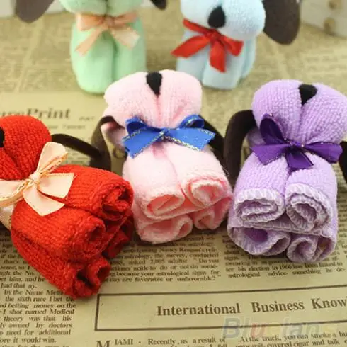 

NEW3Pcs Dog Cake Shape Towel Cotton Washcloth Wedding Gifts Present