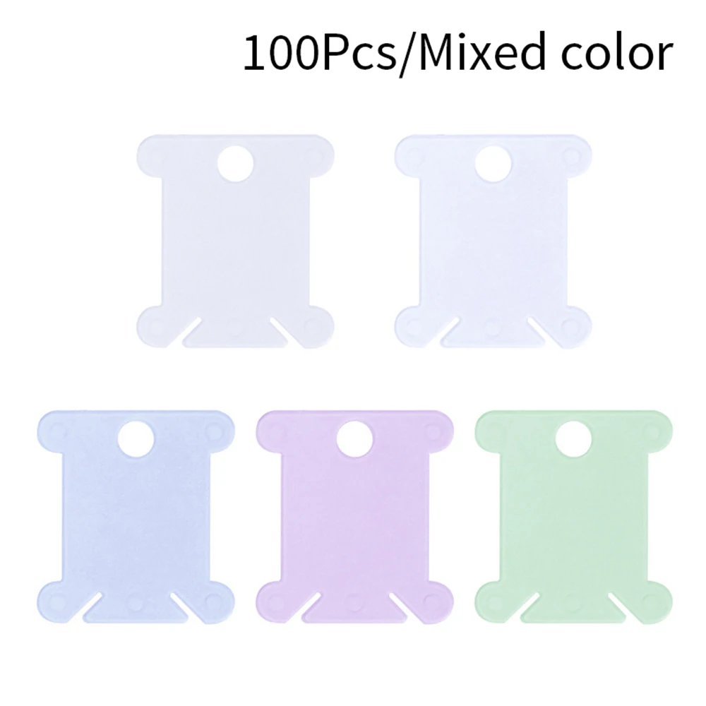 F 100pcs 100/120 шт. Вышивка крестом пластиковый держатель для хранения швейные нитки обмотки пластины печатная плата нитки мулине ремесло шпульки Органайзер - Цвет: F 100pcs