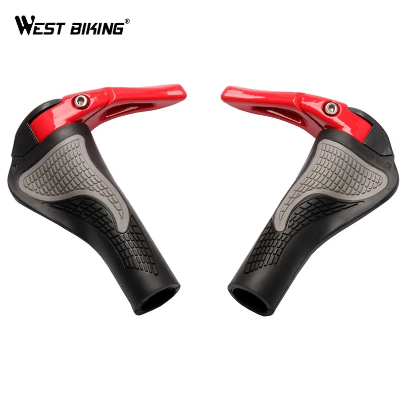 WEST BIKING велосипед MTB Компоненты бар заканчивается Рули резиновые накладки Алюминий Баренд ручка бар Эргономичный нажмите на мягкие ручки