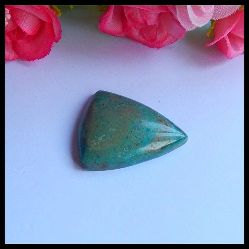 Sale 1Pcs Natural Stone Blue Opal Gemstone Triangle Cabochon 29x24x7mm 5.3g