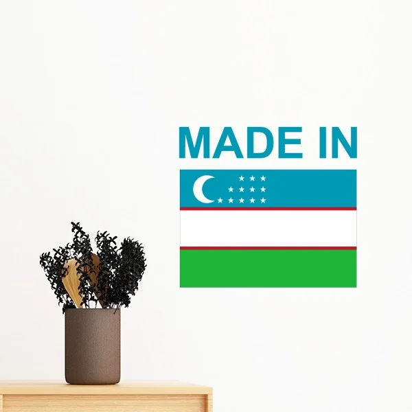 Uzbekistan America UK Ukraine Arab Country Made in Sign Flag Removable Wall Sticker Art Decals Mural DIY Wallpaper for Room | Дом и сад
