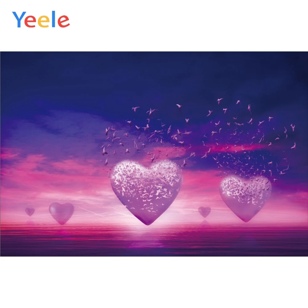 

Yeele Wedding Photocall Sea Seagulsl Love Hearts Photography Backdrops Personalized Photographic Backgrounds For Photo Studio