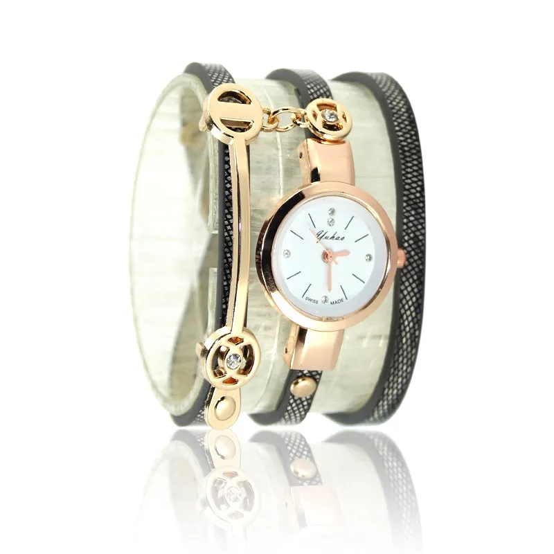 Новый модный кожаный браслет для девушек женские часы высокого качества отдыха