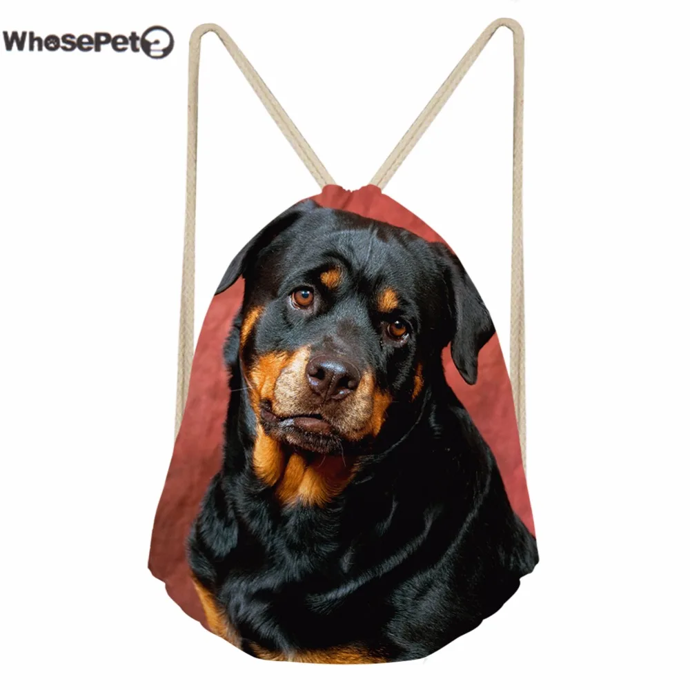 WhosePet рюкзак со шнурками рюкзаки мини Sackpack Собака печати Школьный для детей обувь