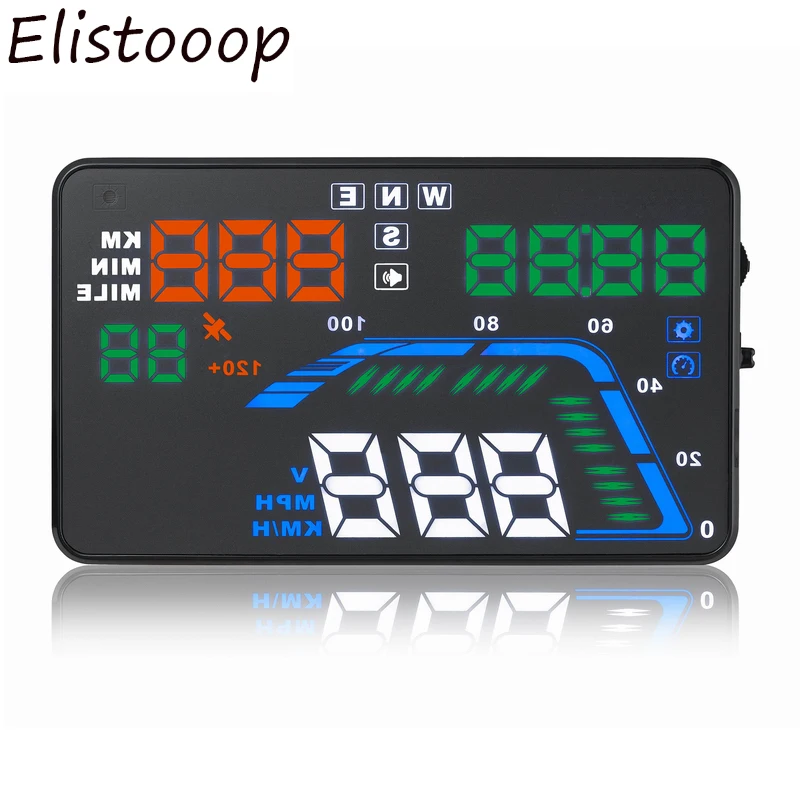 Elistooop Q7 5 дюйма автомобильный проектор дисплей на голову GPS Hud автоматический