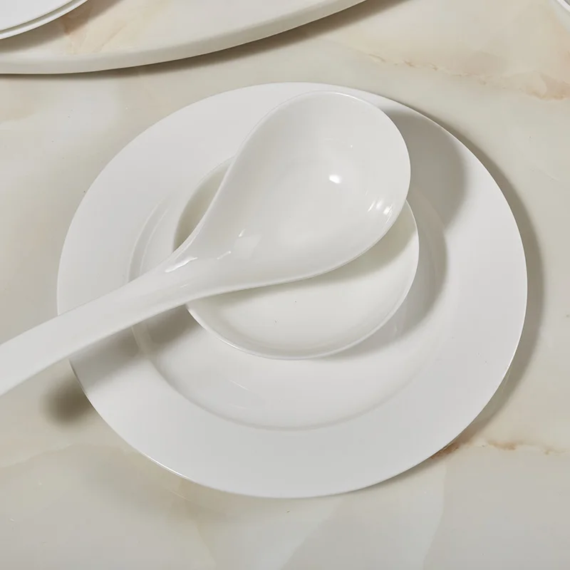 Керамическая тарелка 8 дюймов набор тарелок из белого костяного фарфора