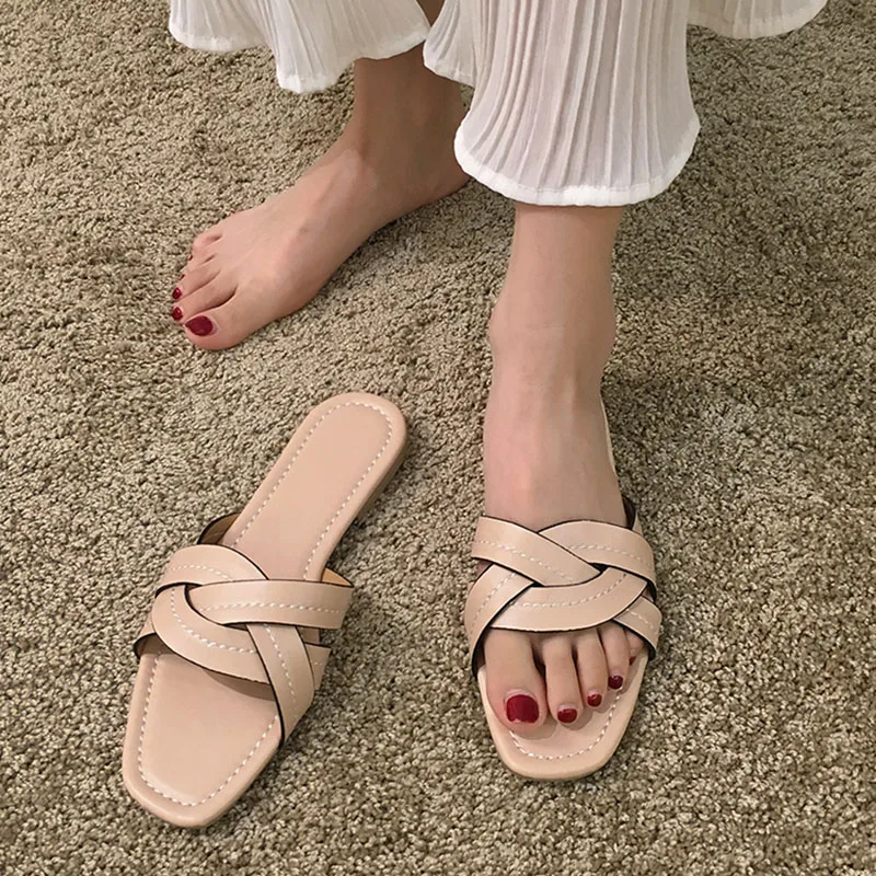 

2020 Women Slippers Woman Summer Beach Flip Flops Slippers Home Female Slides Slip On Women Casual Flats Shoes Woman Slippers