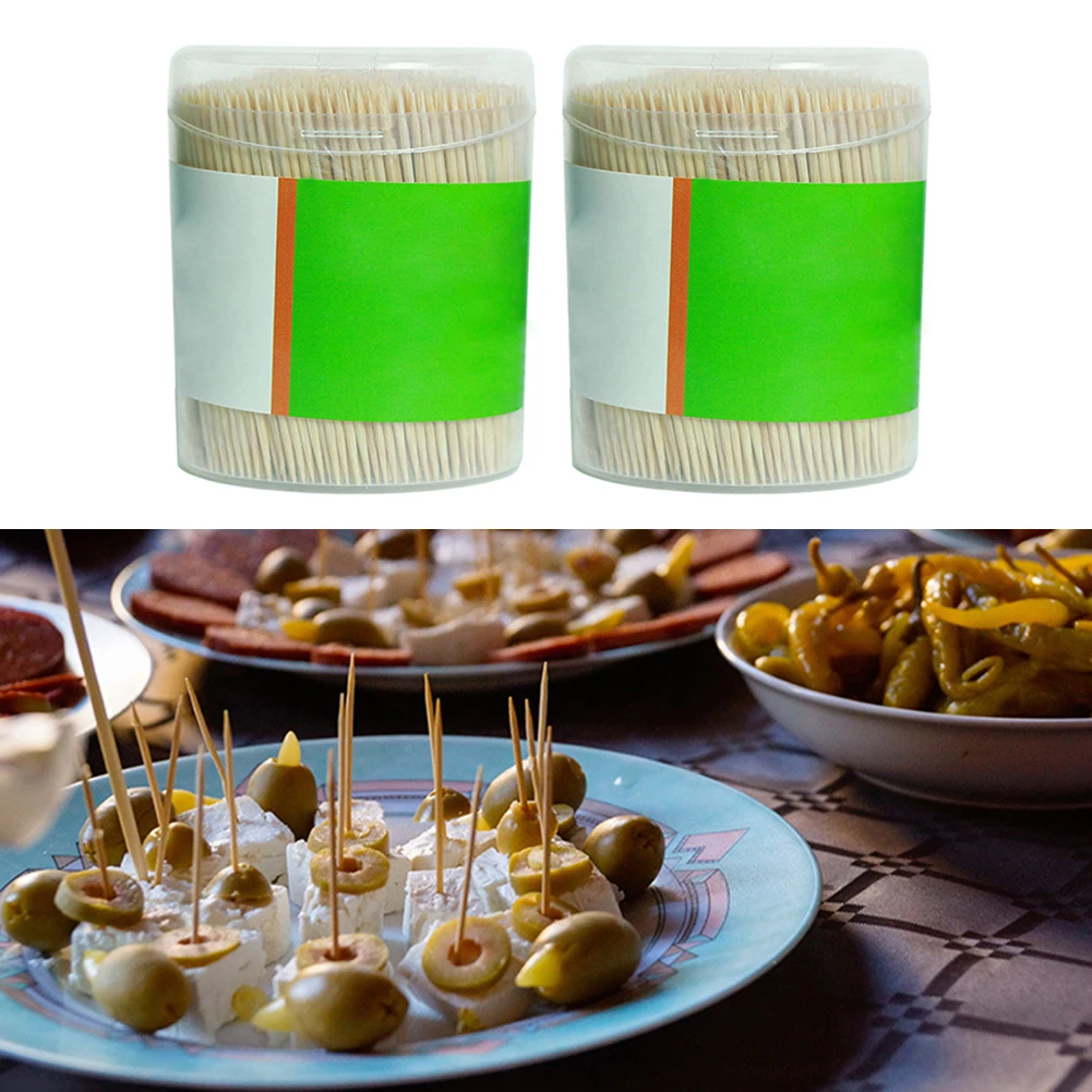 1000 шт/2 коробки зубочистка для вечеринки Ресторан палка двойная головка кухня