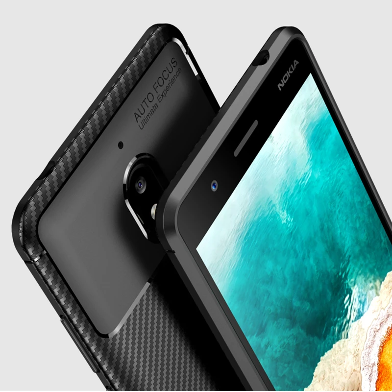 Carbon Fibre Case for Nokia 2 2018 TA-1080 TA-1084 TA-1092 TA-1093 Rugged Armor Shockproof Soft Rubber Silicone Phone Back Cover | Мобильные