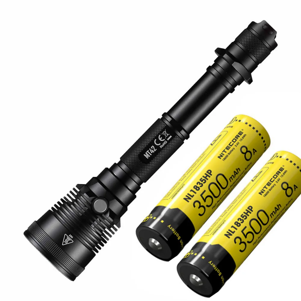 NITECORE MT42 тактический фонарь CREE XHP35 HD светодиодный макс. 1800 люмен дальний бросок 470 метров уличный охотничий фонарь-прожектор - Испускаемый цвет: MT42 NL1835HP