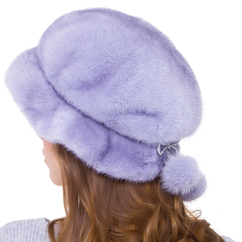 

JKP New genuine whole mink fur hats women's Caps best christmas warm mink Fur Beanies with 2 mink fur balls DHY18-09