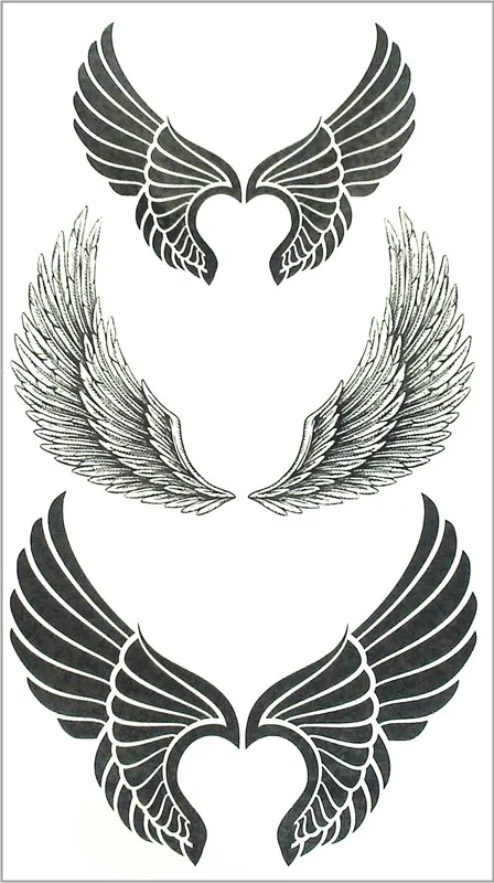 Shnapign Sexy Angel Wings Временные татуировки Средства ухода за кожей Книги по искусству ARM флэш тату Наклейки 17*10 см Водонепроницаемый поддельные хна безболезненно стикеры
