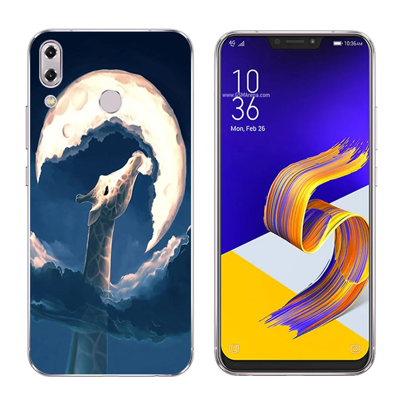 6.2 inch for Asus Zenfone 5z ZS620KL Phone Cases 5 ZE620KL Mammal Printing Soft Silicone TPU Back Cover |