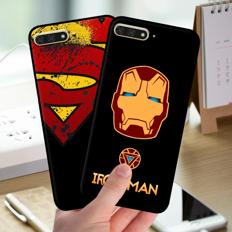 mosirui for Huawei y6 prime 2018 case Silicone Cover soft shell Back in fitted Marvel Comics Spider Iron Thor |