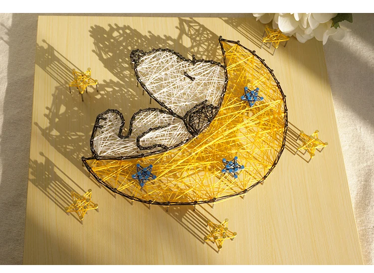 Креативные подарки Catoon string art милая собака детская спальня, декоративные рисунки diy комплект ручной работы намотка живопись детский ремесло