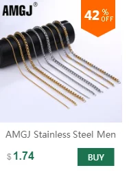 AMGJ 4 Style Stainless Steel Gold Color Round Ball Pendant Necklace Link Chain Necklace Fashion Jewelry for Women or Men