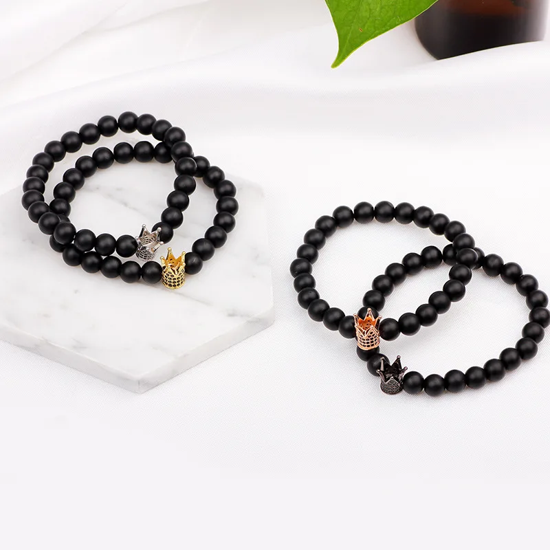 2017 новые браслеты ручной работы из бисера Корона металлический мужской для