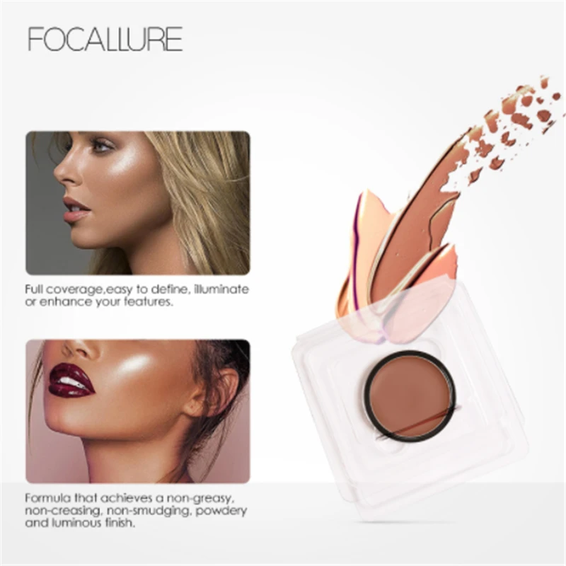 FOCALLURE 4 цвета для макияжа бронзатор Маркер Контур Shading Порошок обрезки макияж
