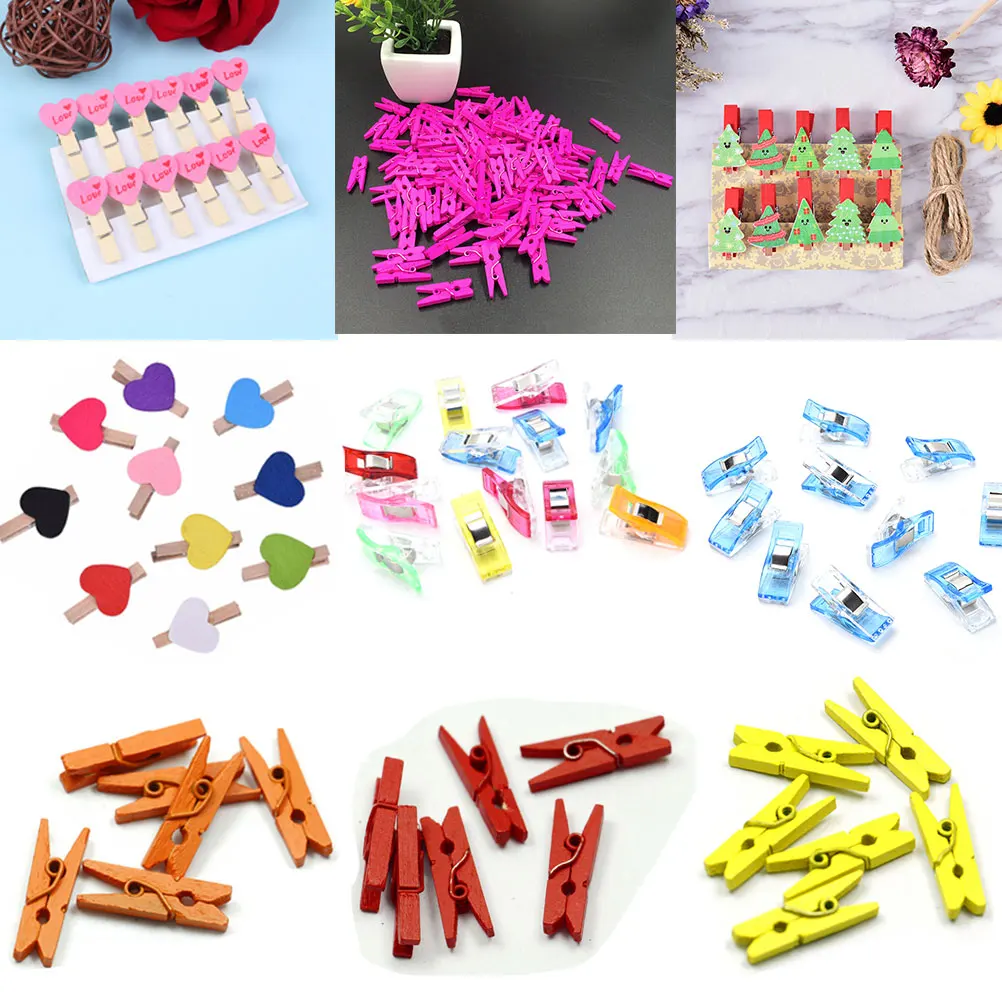 

1/10/20/50 Pcs Christmas tree Transparent Clips Mini Natural Wooden Clips For Photo Clips Clothespin Craft Decoration Clips Pegs