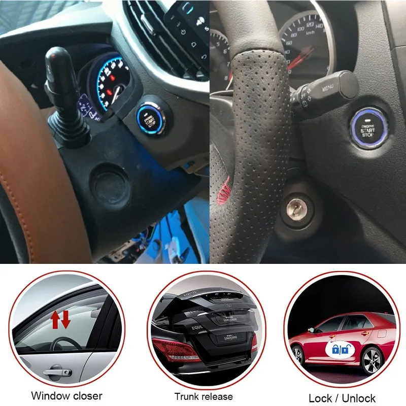 TOSPRA 12V кнопка запуска автомобиля двигателя сигнализация RFID Блокировка