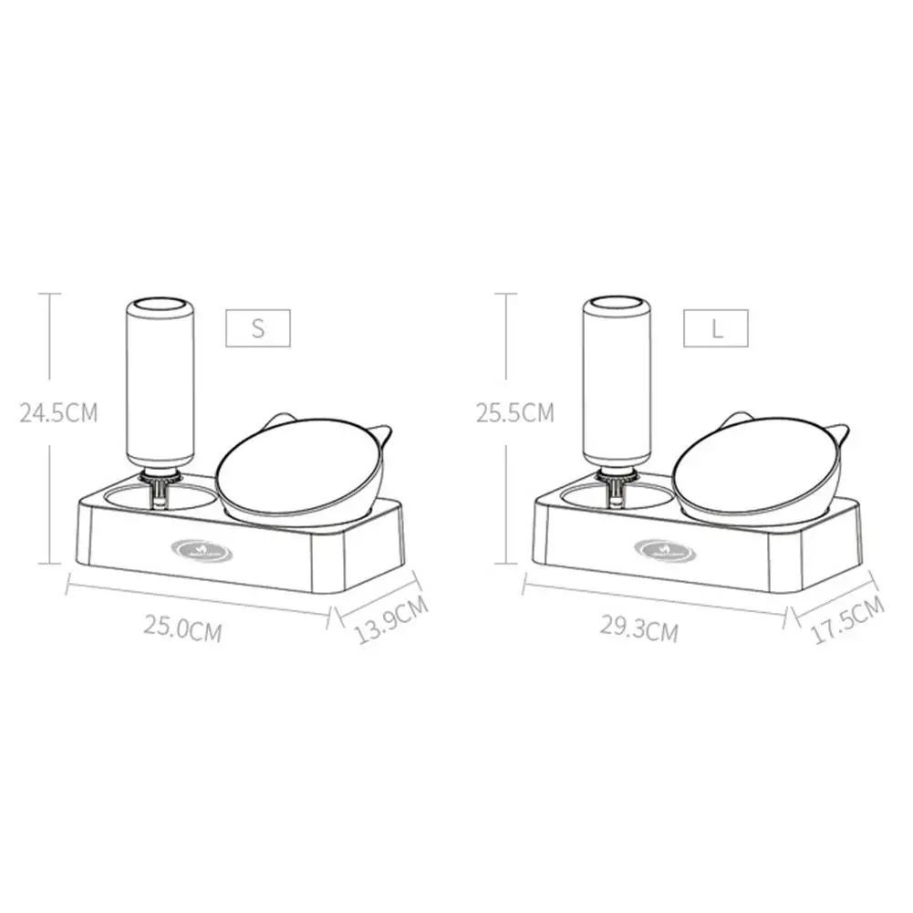 Pets Water and Food Bowl Set Cat Automatic Circulation Water Dispenser Cute Shape Dog Anti-Overturning Feeder Pet Supplies 20E