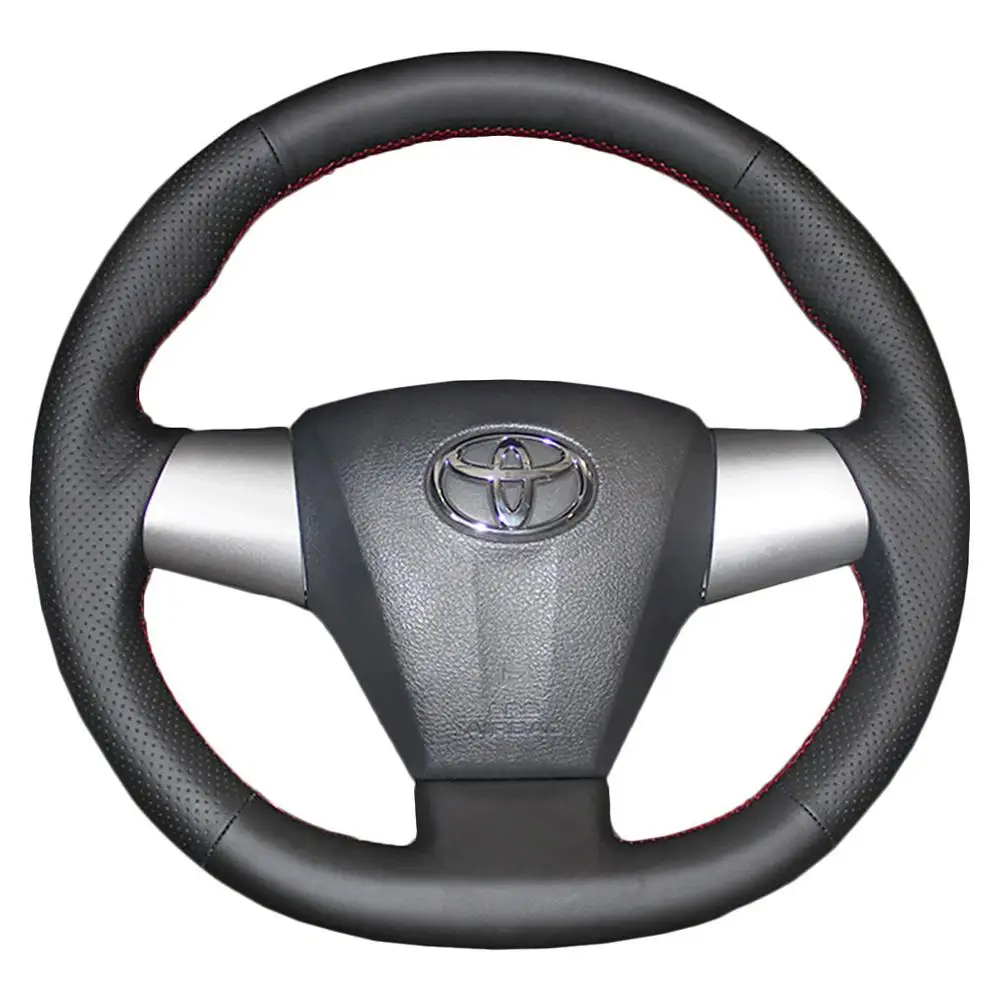 Wheel Covers Red PONSNY автомобильный Редуктор/ручной тормоз/рулевое управление чехол из натуральной кожи для Toyota Corolla 2011 RAV4 2012-2013 авто сшитый вручную чехол - Название цвета: Wheel Covers Red
