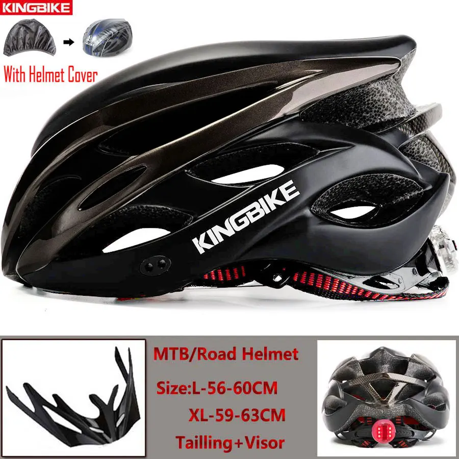 J-872-TL3 KINGBIKE велосипедный шлем MTB дорожный велосипедный шлем с светильник ветрозащитные очки ce сетчатые шлемы для мужчин и женщин велосипедный шлем - Цвет: J-872-TL3
