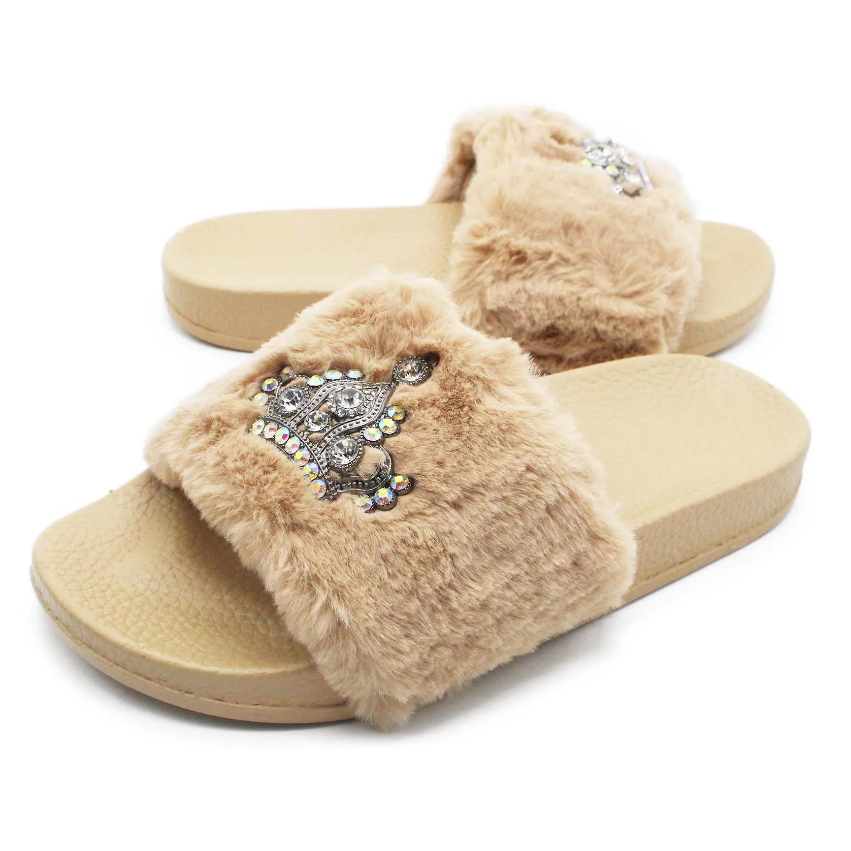Женские тапочки zapatos mujer шлепанцы без застежки модные пушистые повседневные