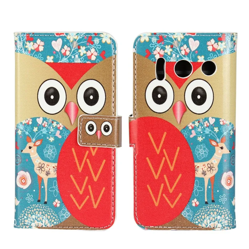 Чехол-книжка Etui Capinhas Para Для Huawei Ascend Y300 кожаный чехол-бумажник с рисунком Совы и