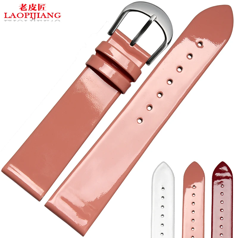 Laopijiang тонкий кожаный ремешок для часов 14 мм 16 18 20 с универсальным размером