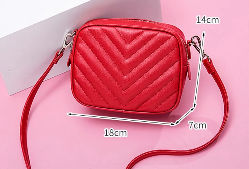 KUJING Women's Handbags Quality PU Women's Fashion Small Square Bag Luxury Striped Women Shoulder Messenger Bag Hot Women's Bag