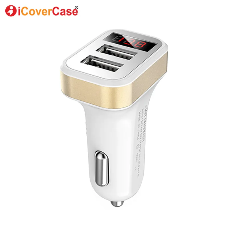 5 V 2.1A ЖК дисплей зарядное устройство для автомобиля с двумя портами USB