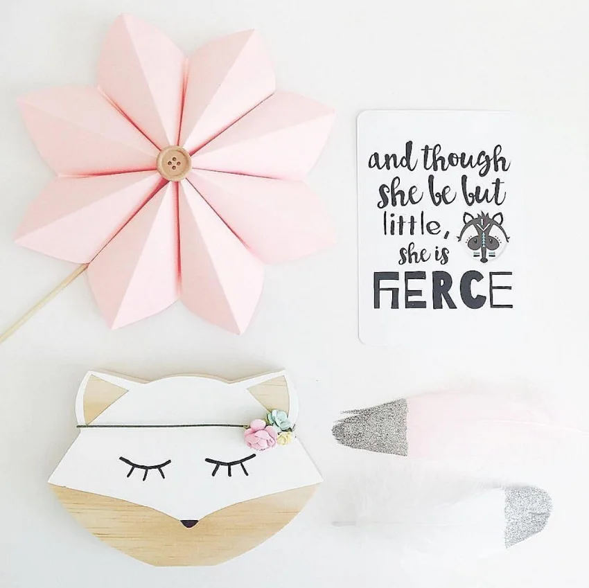 

Fashion Fairy Children Kids Room Miniatures Decoration Cute Wooden Little fox Home decorative Photography Art Decor