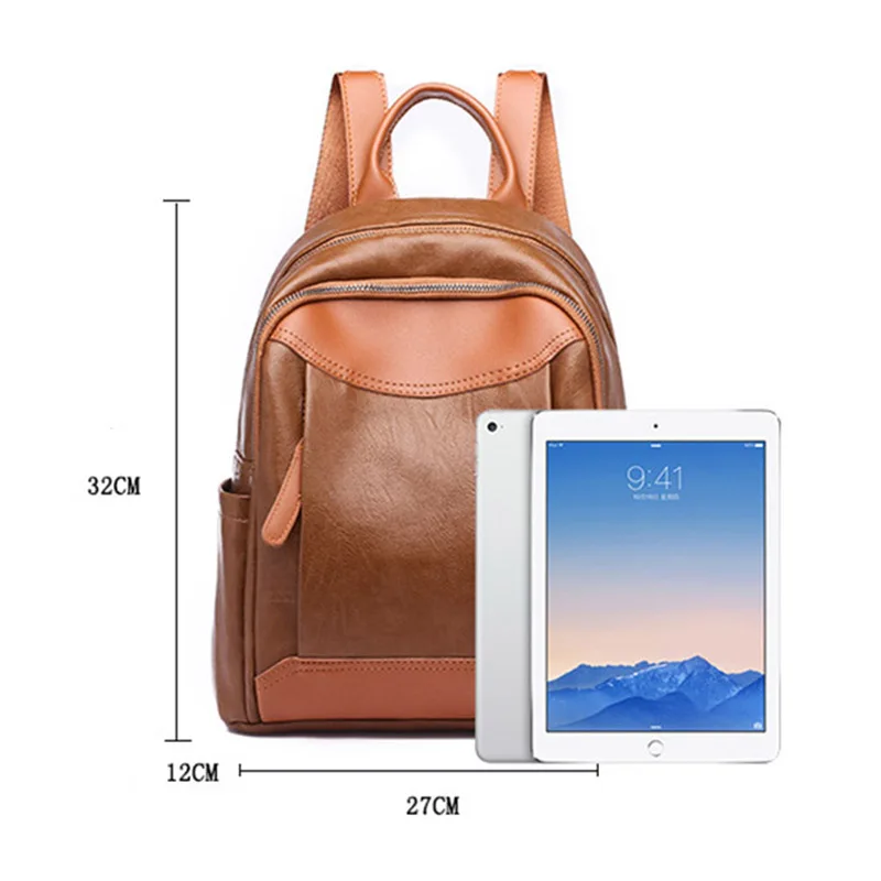 

Woman'S Backpack High Quality Leather Bags For Youth Lady Shoulder Bags Travel Backpack Multifunction Large Capacity Mujeres Bag