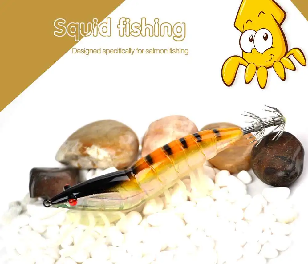 FISH KING, 15 г, 20 г, осьминог, рыболовные приманки, Светящиеся жесткие Джиги для кальмара, креветки, каракатица, приманки для кальмара, искусственные приманки для морской рыбалки