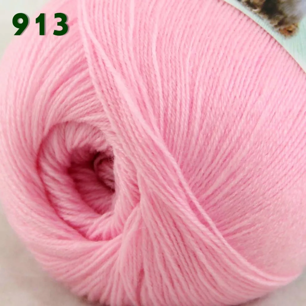 Лот из 3 мотков тонкая кружевная Мягкая шерстяная акриловая кашемировая пряжа