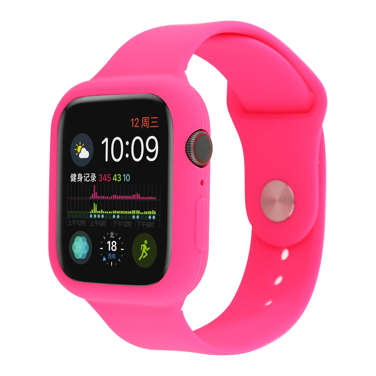 Силиконовый спортивный чехол для Apple Watch 4 3 2 1 ремешок на запястье с защитным