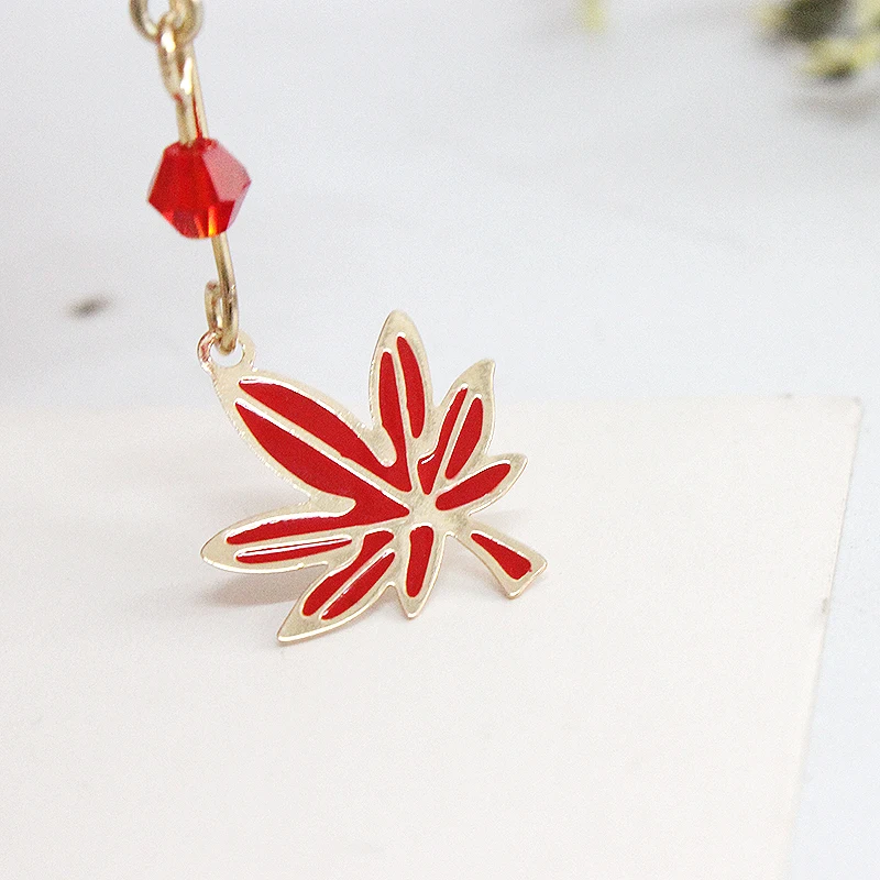 SANSUMMER 2020 New Personality Originality Art And Simplicity Maple Leaf Chain Long Ear Studs Temperament Goddess Earrings 5041 | Украшения