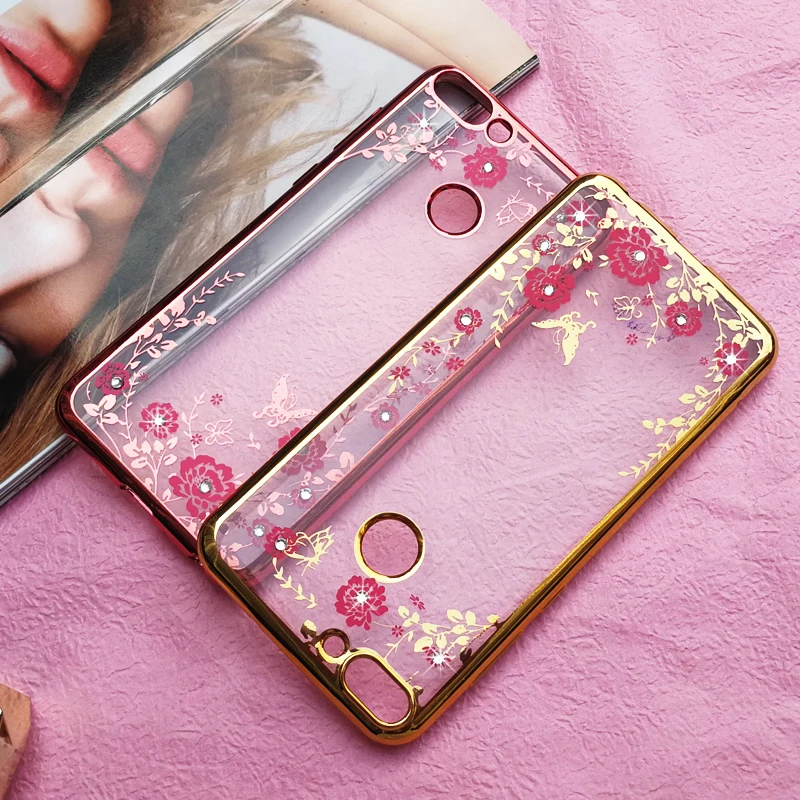 YueTuo soft tpu phone back etui cases coque cover case for huawei p smart psmart enjoy 7s 7 s original silicon silicone diamond |