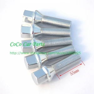 55mm 10pcs 10 шт. хромированные болты конусное сиденье 14x1,5 хвостовик 28 мм Maserati Gran Turismo Quattroporte - Цвет: 55mm 10pcs