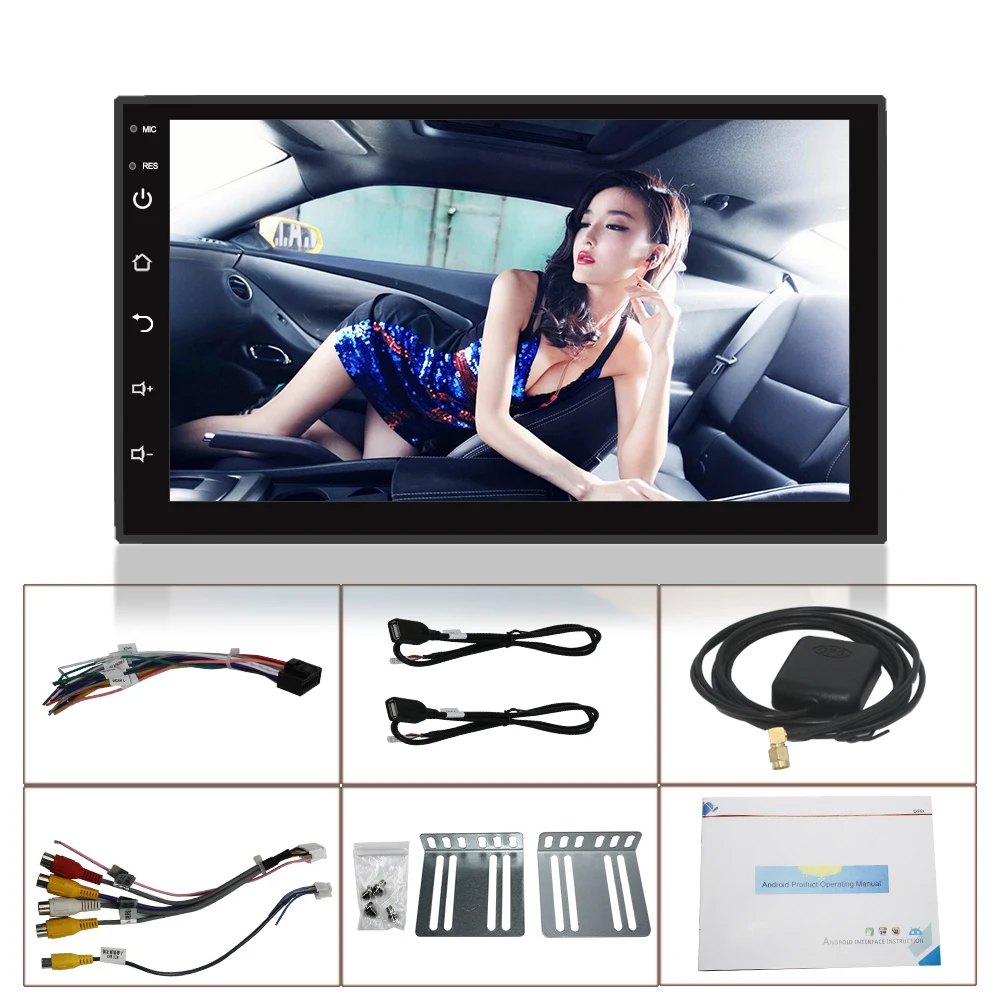 Радио 2 Din " сенсорный экран радио Coche Авто Стерео Android 8,1 1G+ 16G Gps навигация Радио Pantalla Mirror Link радио Carro