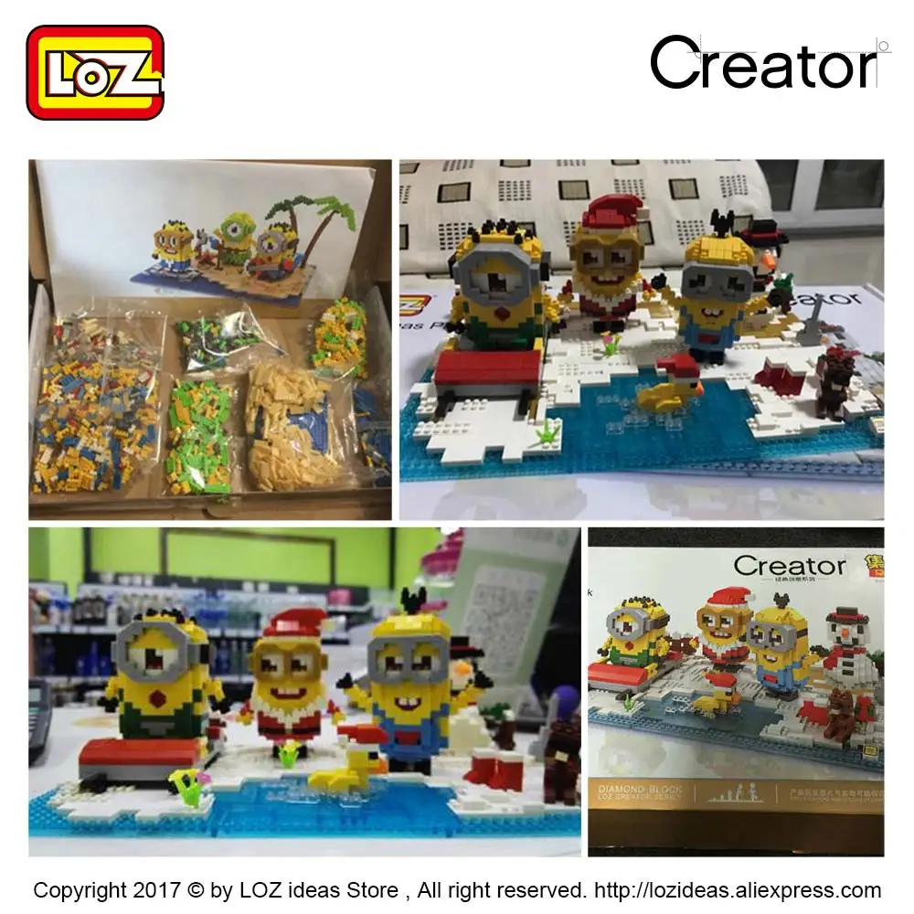 LOZ алмазные блоки Рождественский парк Снеговик Фигурка Санта Клауса сборная