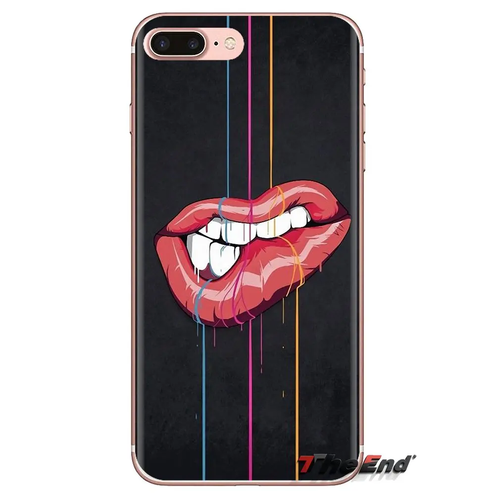 Красные сексуальные губы вампира золотые зубные язычки мягкие чехлы для Oneplus 3T 5T
