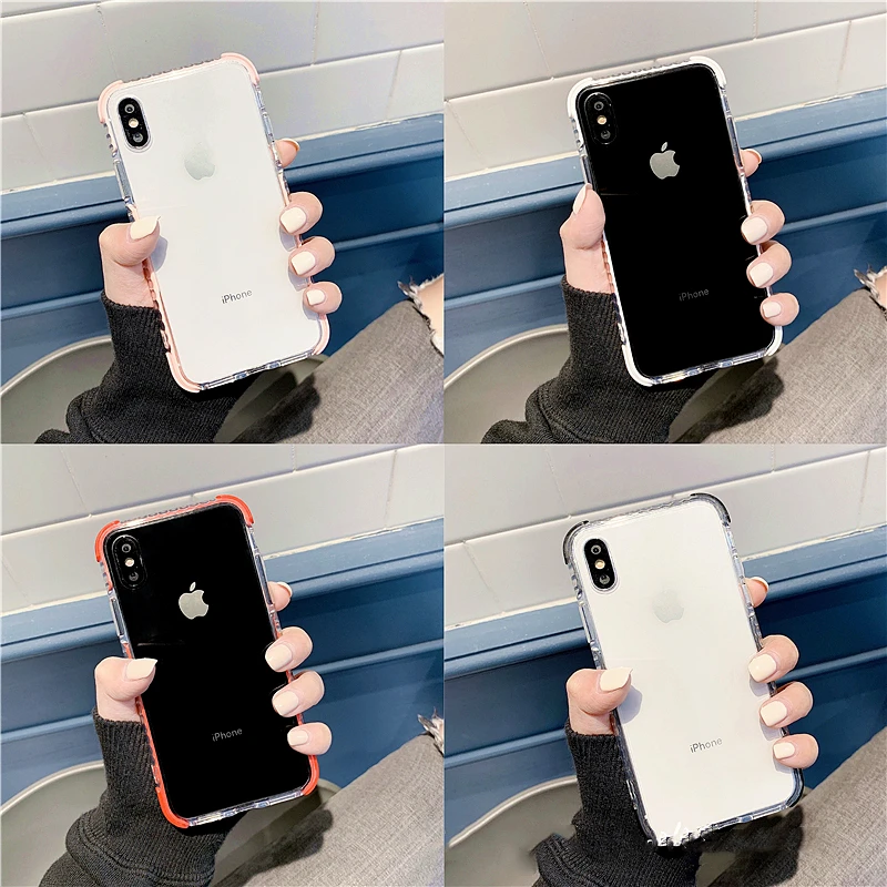 Прозрачный Жесткий ПК Противоударный бампер чехол для iPhone 7 Чехол 8 XR XS Max 8Plus