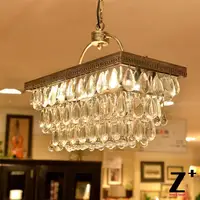 Replica item American Country Style Vintage CLARISSA CRYSTAL DROP EXTRA-LONG RECTANGULAR CHANDELIER wrought rion free shipping