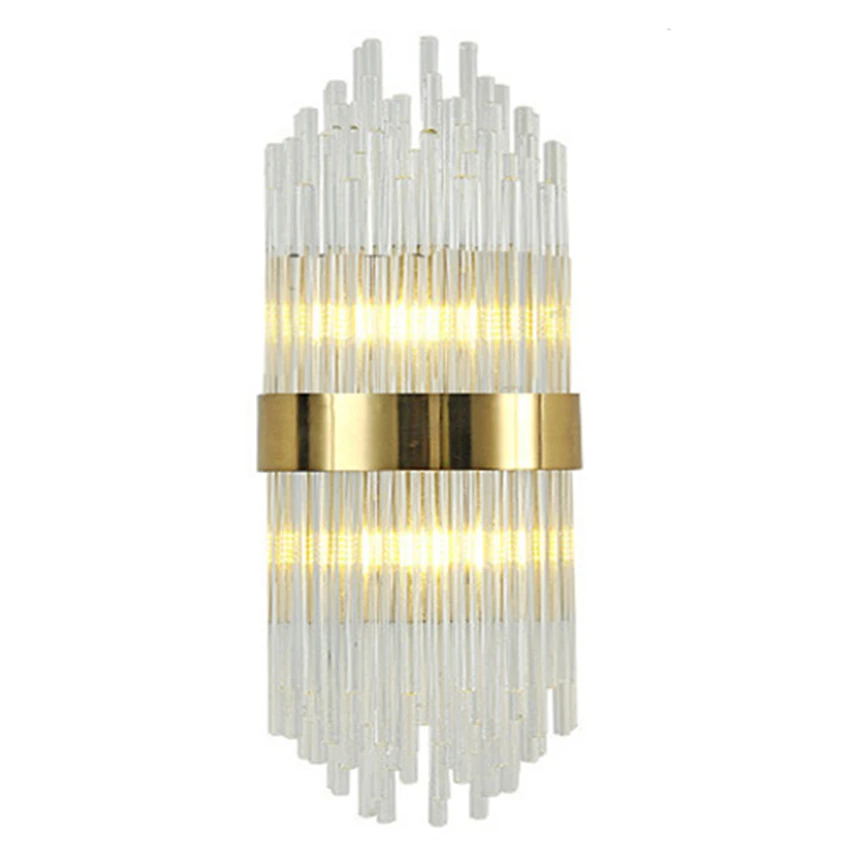 

Post Modern Brass Crystal Wall Lamps Living Room Bedroom Aisle Luxury Art Deco Sconce Wall Lights Luster E14 Bathroom Fixtures