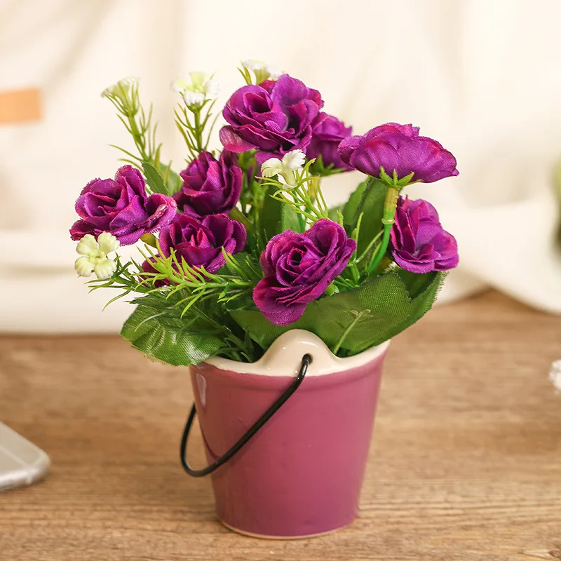 2017 Новый дизайн имитация цветов керамические цветочные горшки контейнер