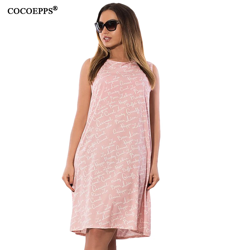 Женское элегантное платье с буквенным принтом летнее синее большого размера 6XL